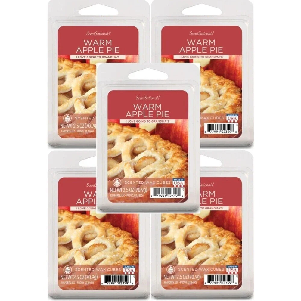 Scentsationals Warm Apple Pie 2.5 oz Scented Fragrant Wax Melts 5 PACKS